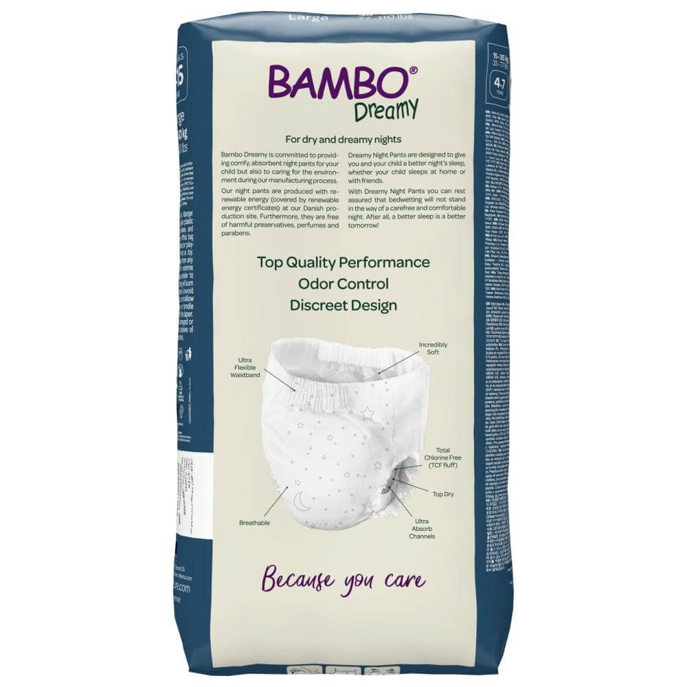 ALOA | Productos ecoamigables para bebés, hogar y cuidado personal Bambo Dreamy Night Pants Talla 8-15 Unisex - Caja
