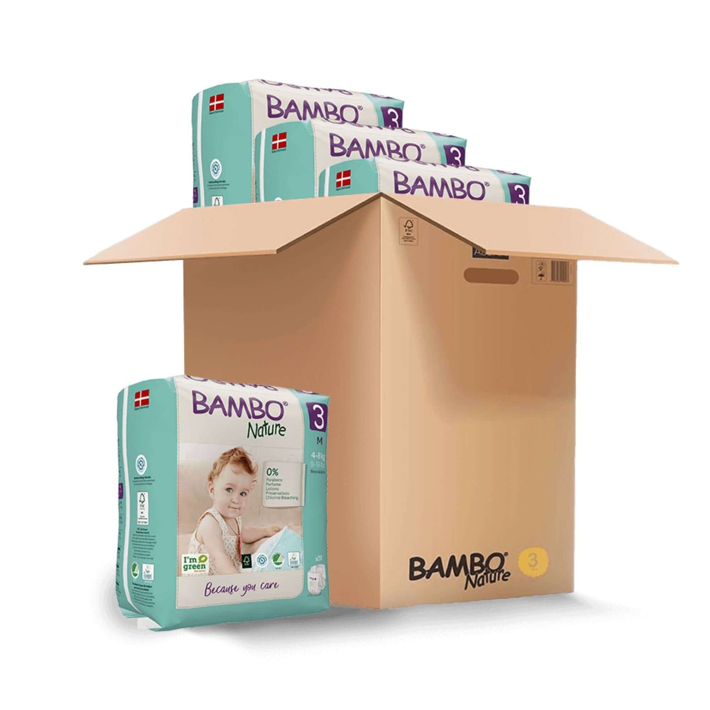 ALOA | Productos ecoamigables para bebés, hogar y cuidado personal Bambo Nature Pañales Talla 3 (M) - Caja