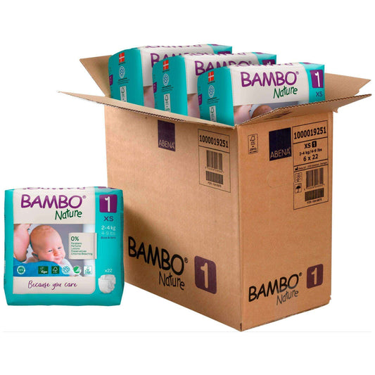 ALOA | Productos ecoamigables para bebés, hogar y cuidado personal Bambo Nature Pañales Talla 1 (RN) - Caja