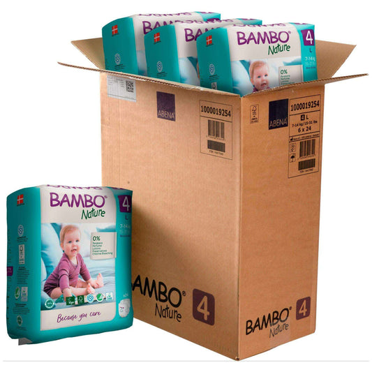 ALOA | Productos ecoamigables para bebés, hogar y cuidado personal Bambo Nature Pañales Talla 4 (L) - Caja
