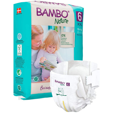 ALOA | Productos ecoamigables para bebés, hogar y cuidado personal Bambo Nature Pañales Talla 6 (XXL) - Caja