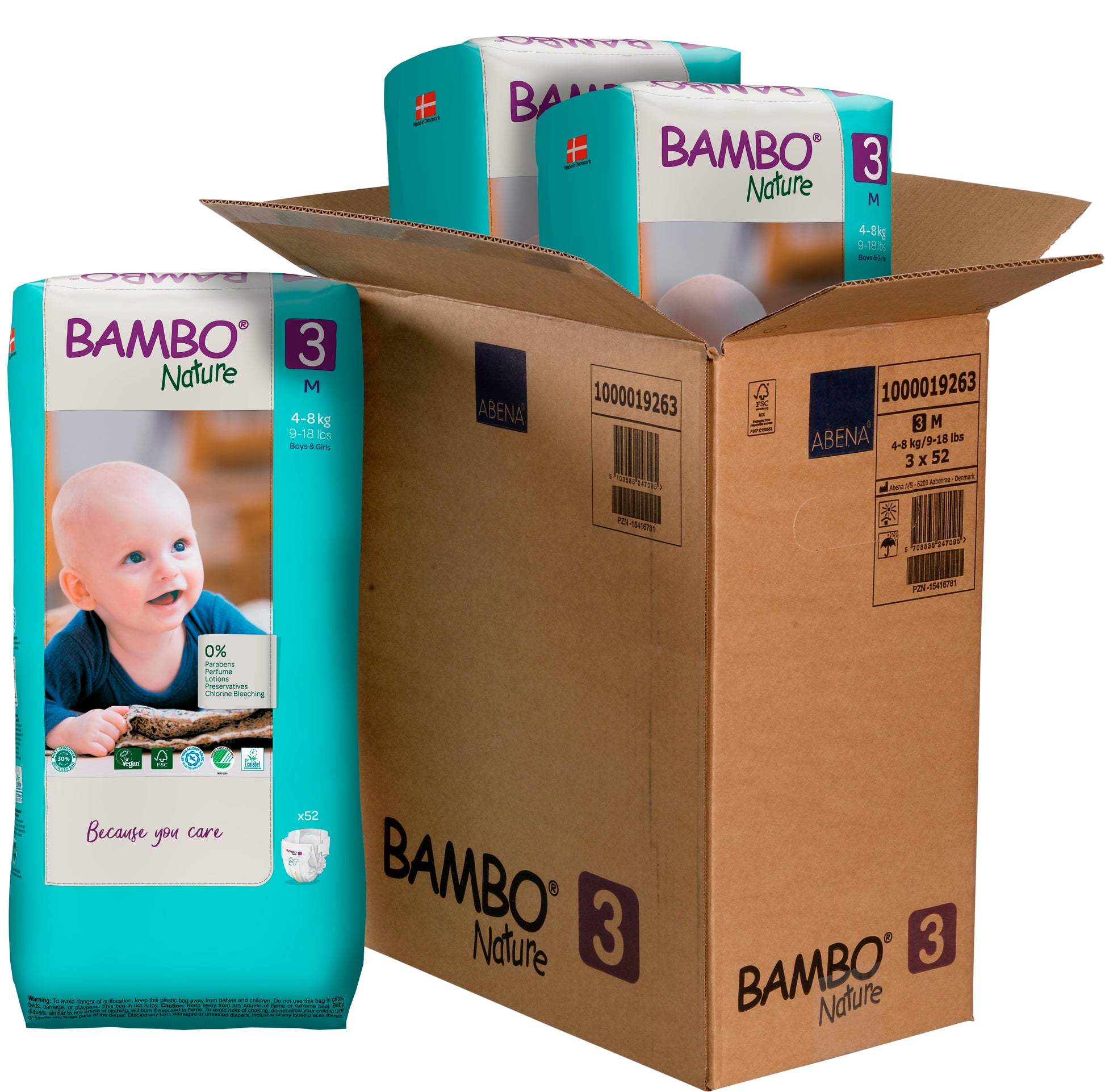 ALOA | Productos ecoamigables para bebés, hogar y cuidado personal Bambo Nature Pañales Talla 3 (M) - Caja