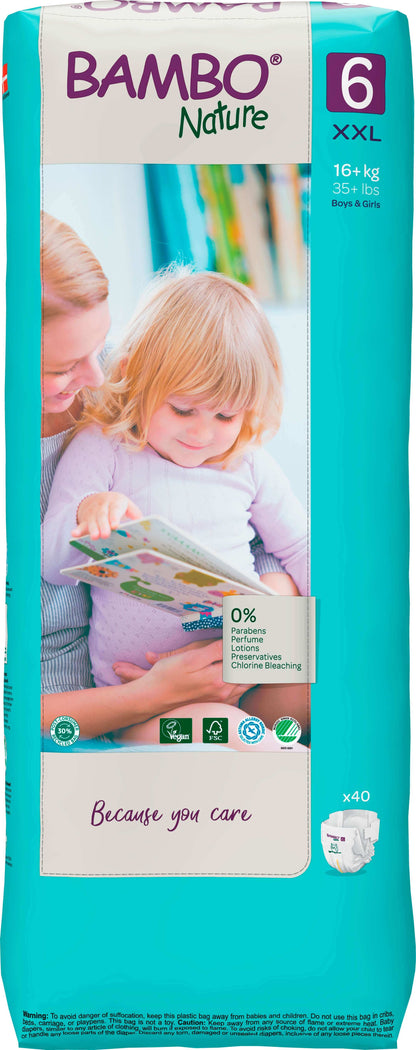 ALOA | Productos ecoamigables para bebés, hogar y cuidado personal Bambo Nature Pañales Talla 6 (XXL)