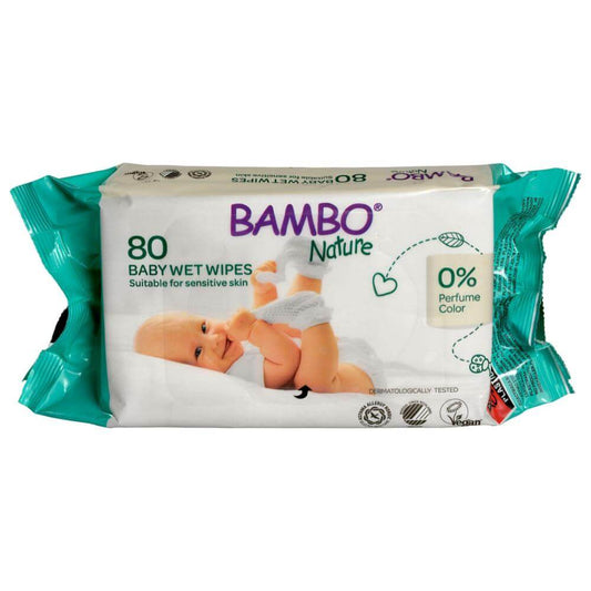 ALOA | Productos ecoamigables para bebés, hogar y cuidado personal Bambo Nature Toallitas Húmedas, 80 uds.