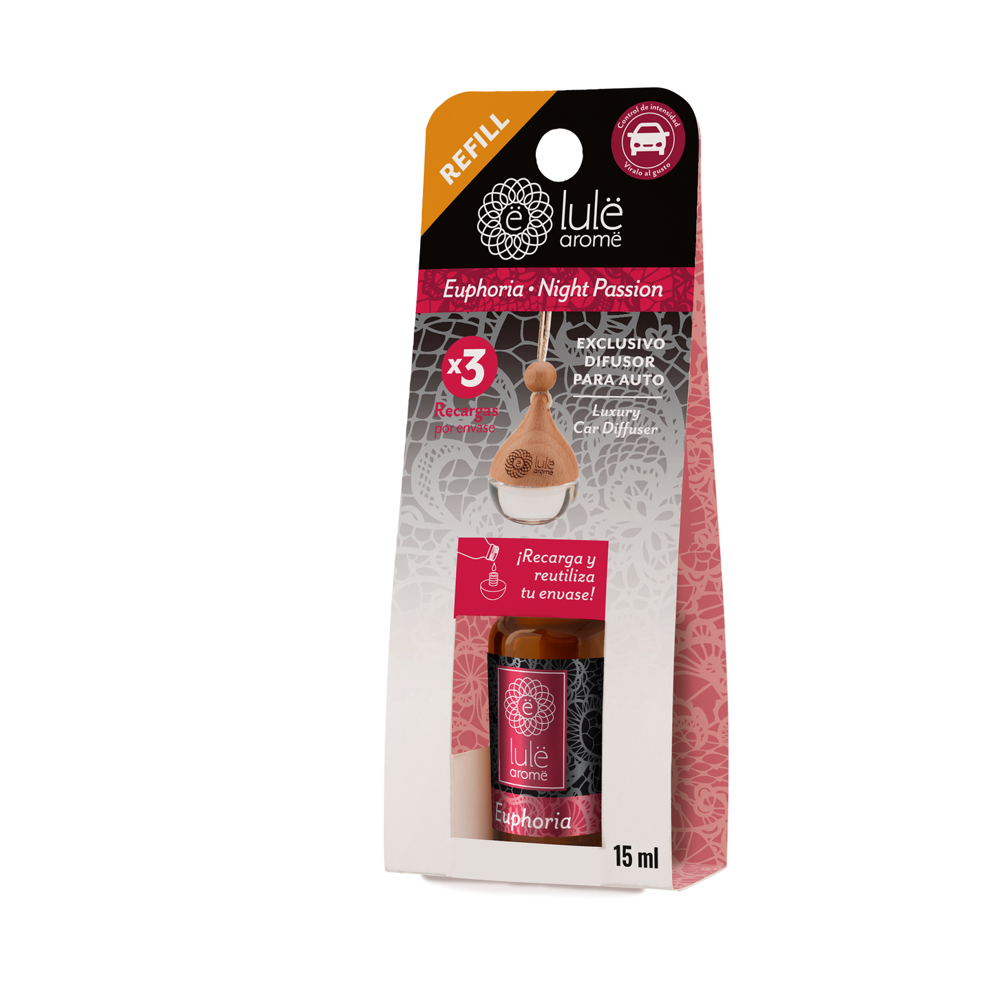 Aloa Refill (repuesto) Difusor para Auto Lulë - 5 Fragancias -15 ml