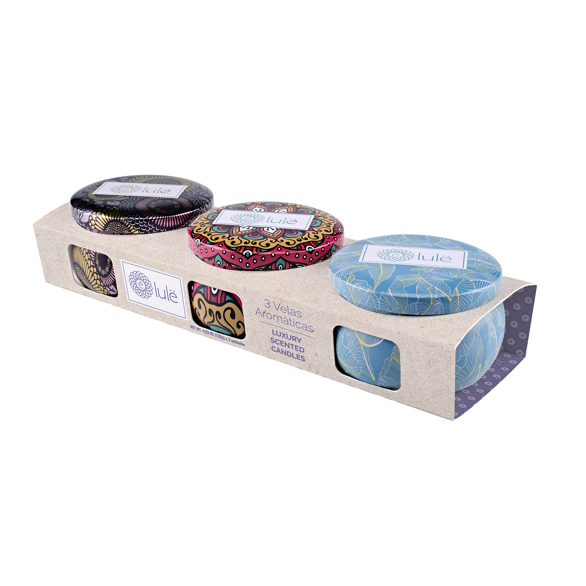 ALOA | Productos ecoamigables para bebés, hogar y cuidado personal Velas Aromáticas Luxury Scented Lulë - 3 Fragancias - 120gr