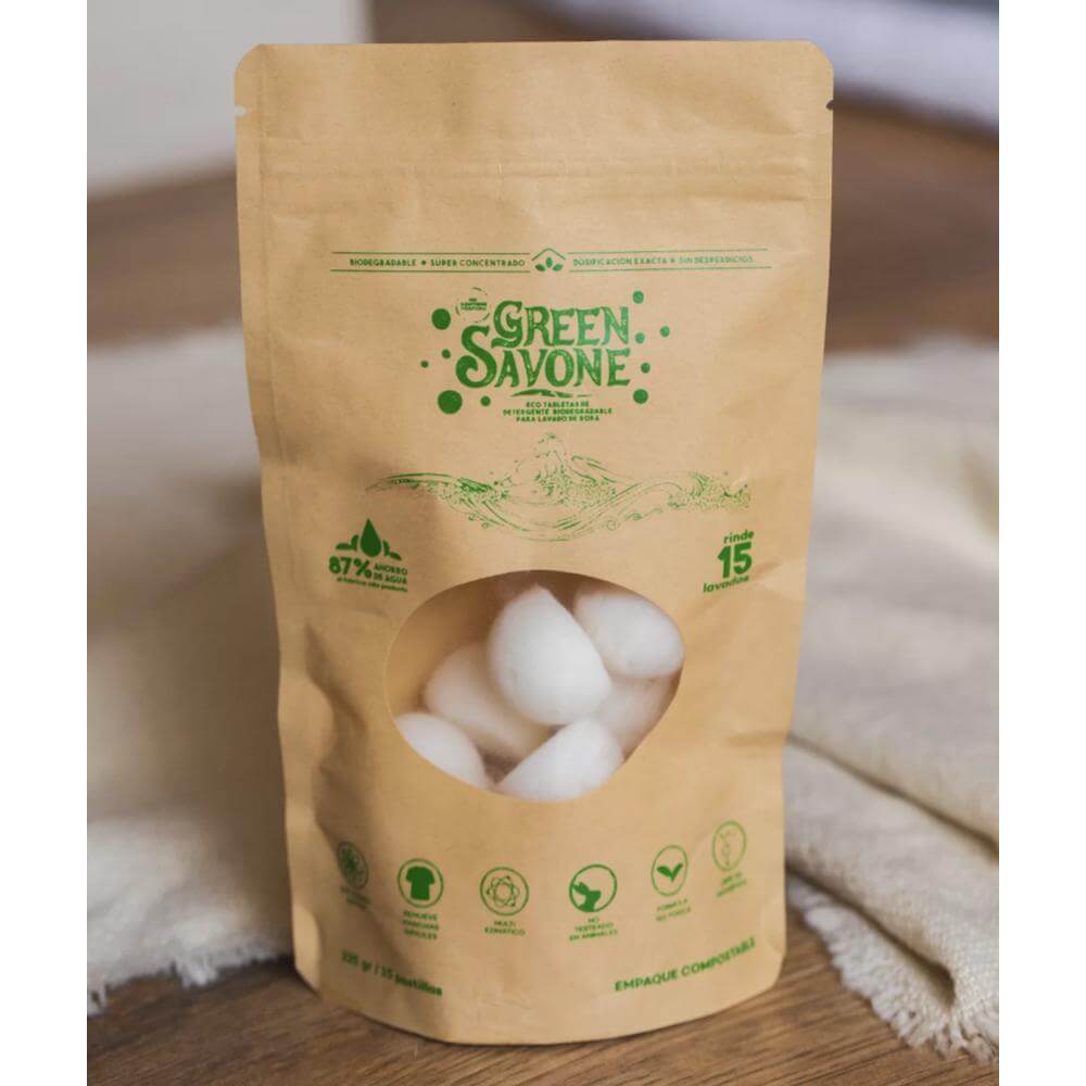 ALOA | Productos ecoamigables para bebés, hogar y cuidado personal Ecotabletas - Detergente Biodegradable Green Savone