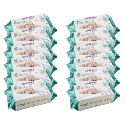 ALOA | Productos ecoamigables para bebés, hogar y cuidado personal Bambo Nature Toallitas Húmedas, 80 uds. - Caja