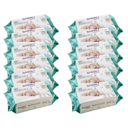 ALOA | Productos ecoamigables para bebés, hogar y cuidado personal Bambo Nature Toallitas Húmedas, 80 uds. - Caja