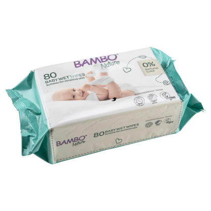 ALOA | Productos ecoamigables para bebés, hogar y cuidado personal Bambo Nature Toallitas Húmedas, 80 uds. - Caja