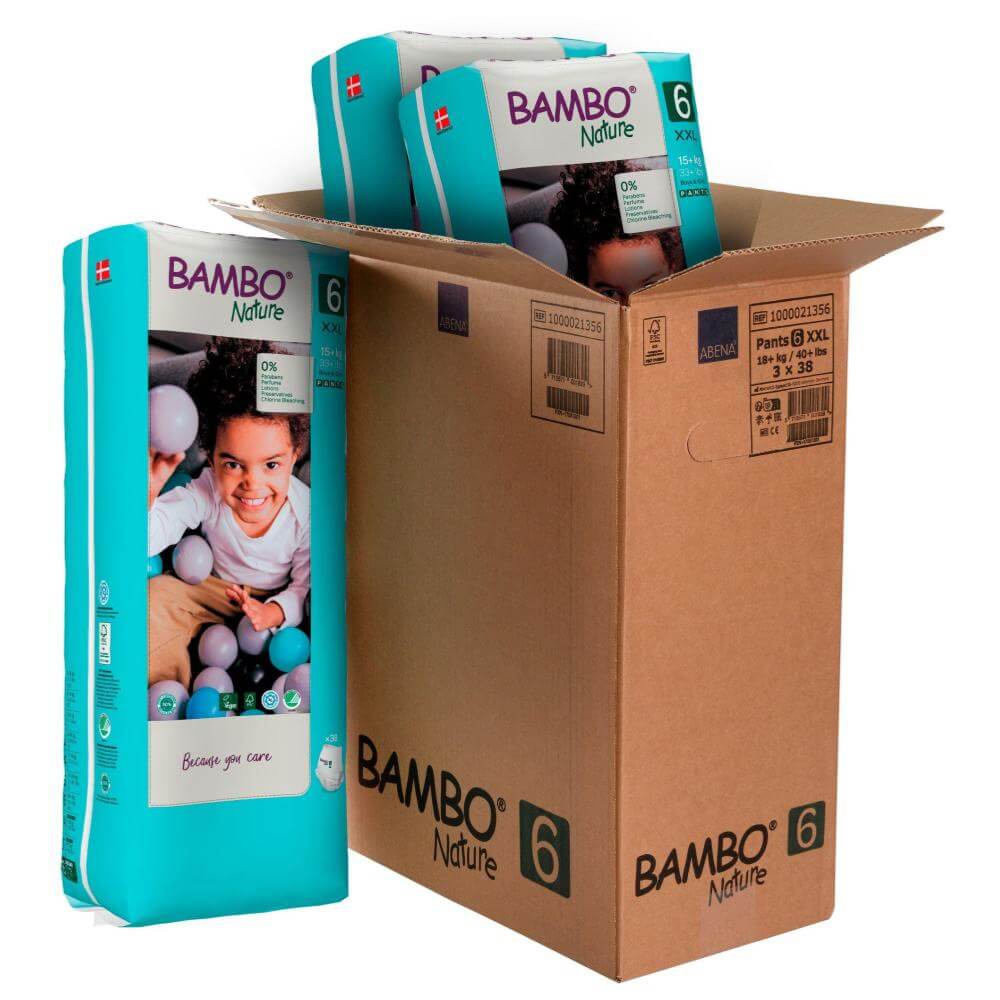 ALOA | Productos ecoamigables para bebés, hogar y cuidado personal Bambo Nature Pants Talla 6 (XXL) - Caja