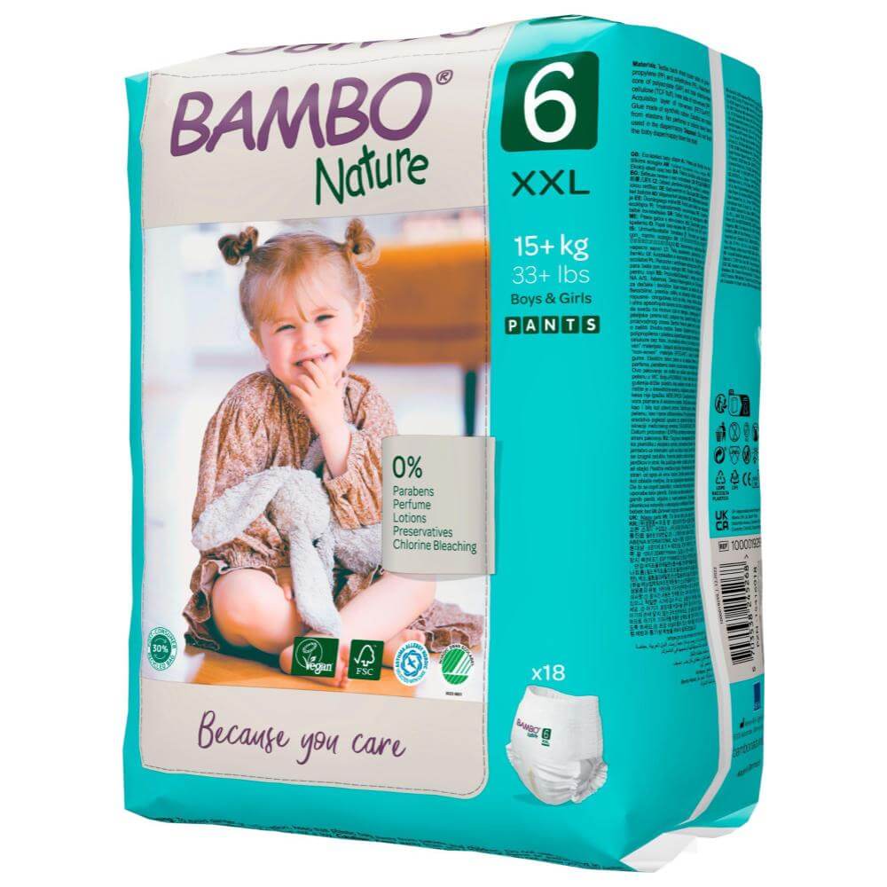 ALOA | Productos ecoamigables para bebés, hogar y cuidado personal Bambo Nature Pants Talla 6 (XXL)
