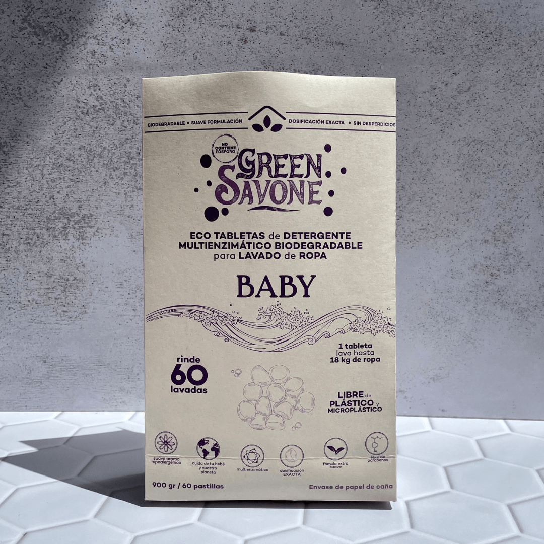 ALOA | Productos ecoamigables para bebés, hogar y cuidado personal Ecotabletas Baby-Detergente Biodegradable Green Savone