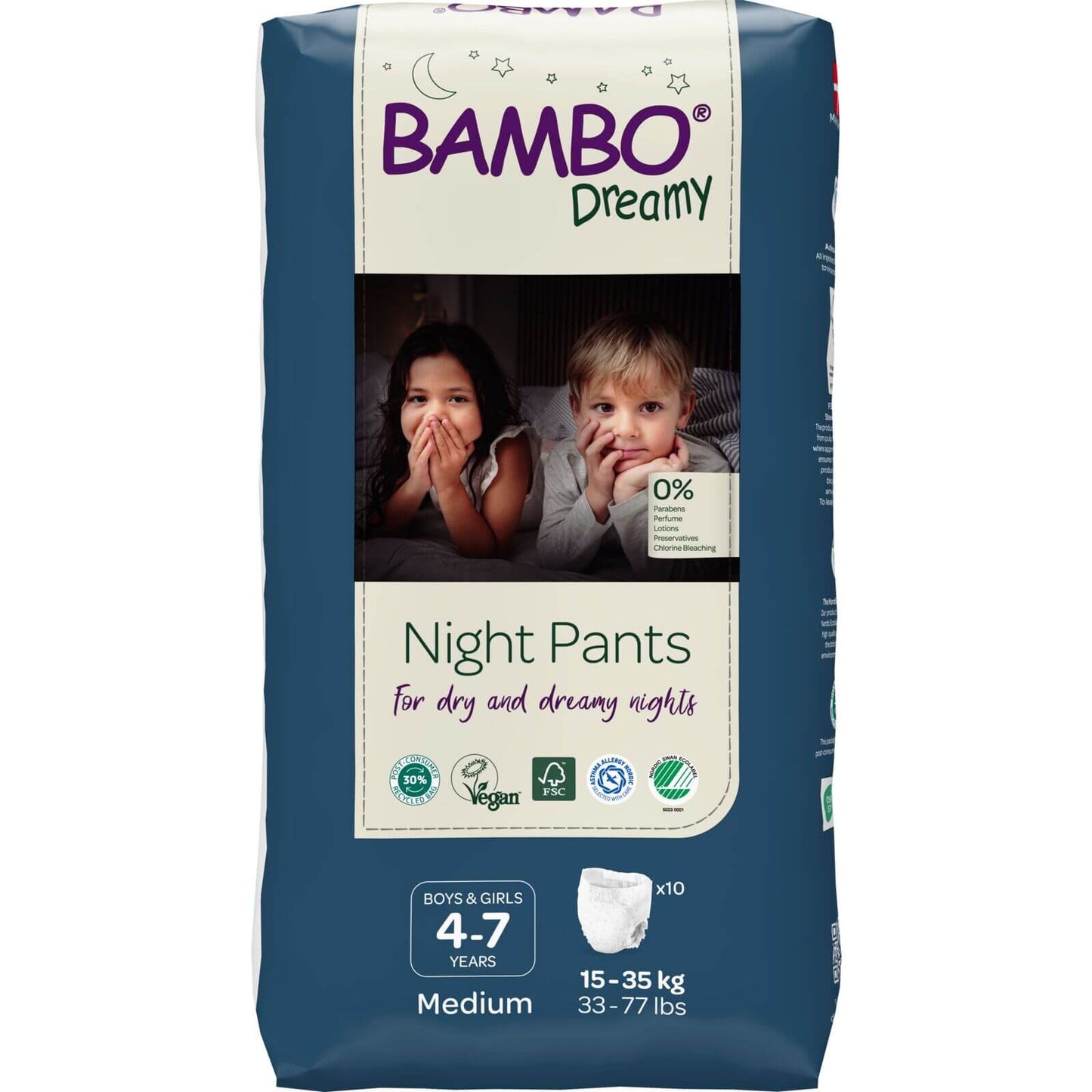 ALOA | Productos ecoamigables para bebés, hogar y cuidado personal Bambo Dreamy Night Pants Talla 4-7 Unisex - Caja