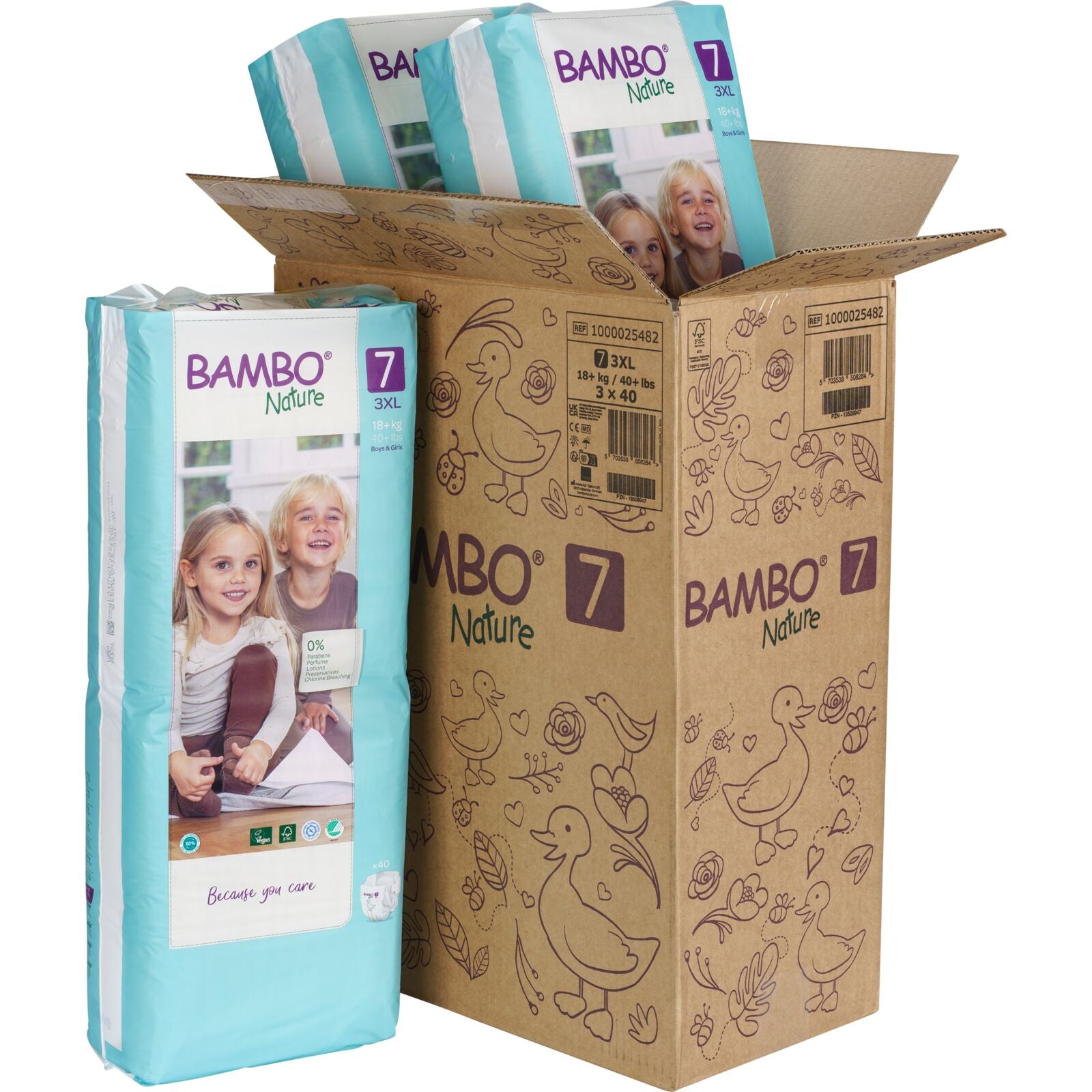 ALOA | Productos ecoamigables para bebés, hogar y cuidado personal Bambo Nature Pañales Talla 7 (3XL) - Caja