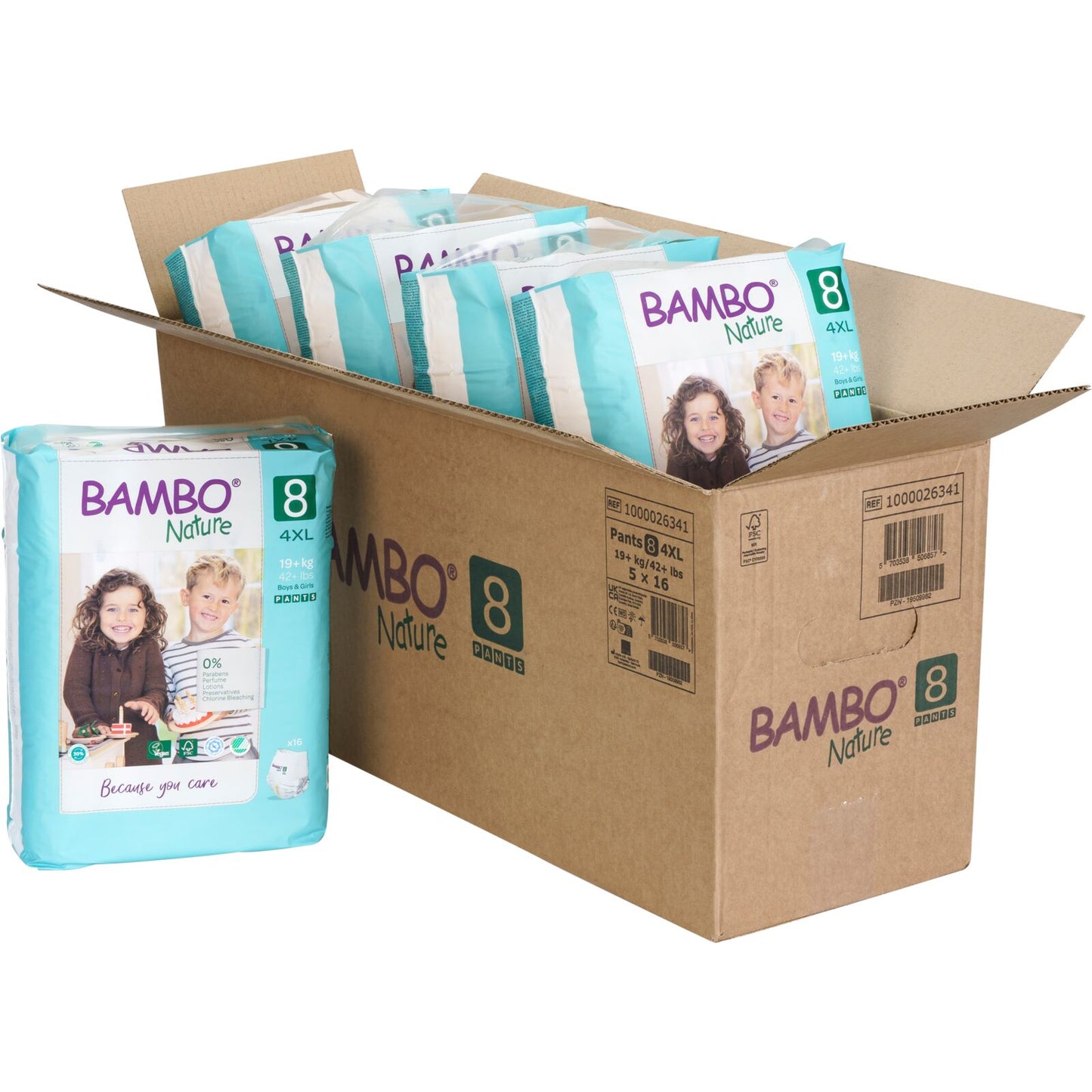 ALOA | Productos ecoamigables para bebés, hogar y cuidado personal Bambo Nature Pants Talla 8 (4XL) - Caja