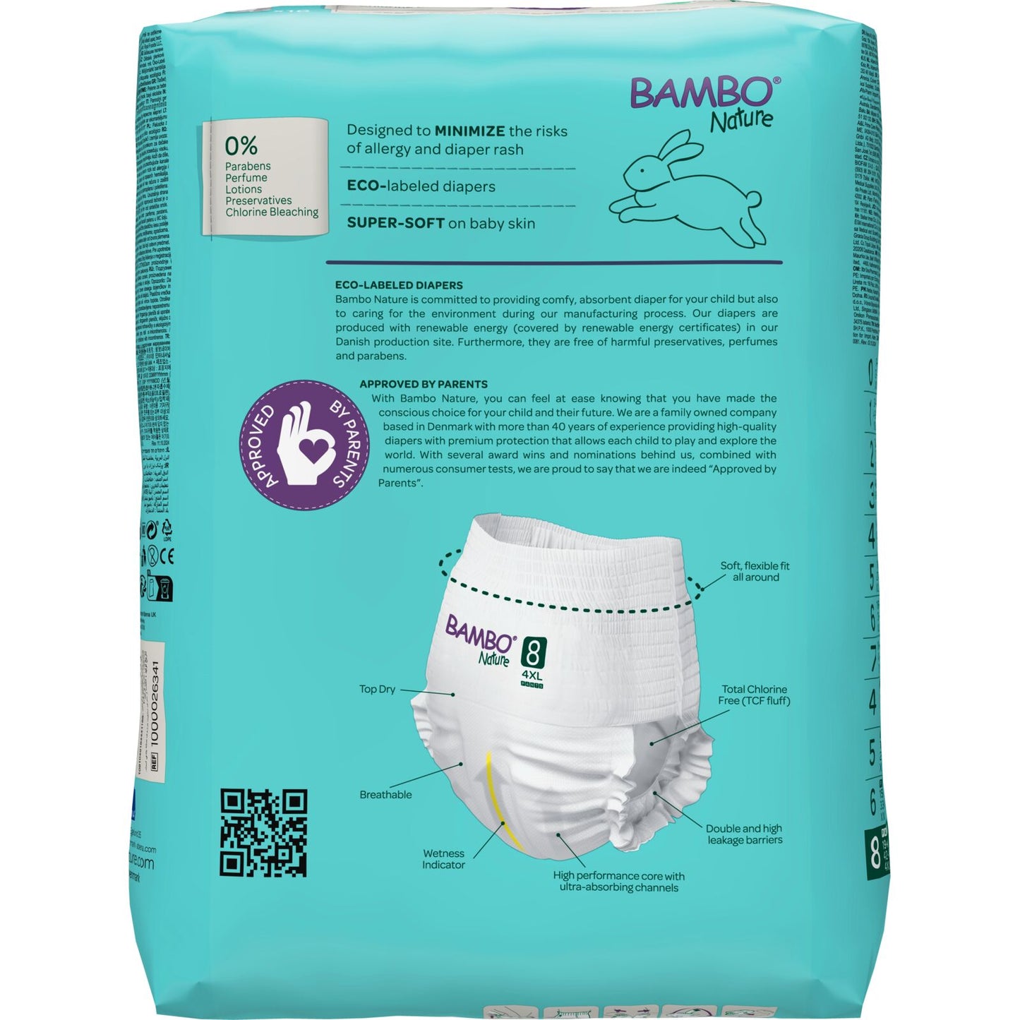 ALOA | Productos ecoamigables para bebés, hogar y cuidado personal Bambo Nature Pants Talla 8 (4XL) - Caja