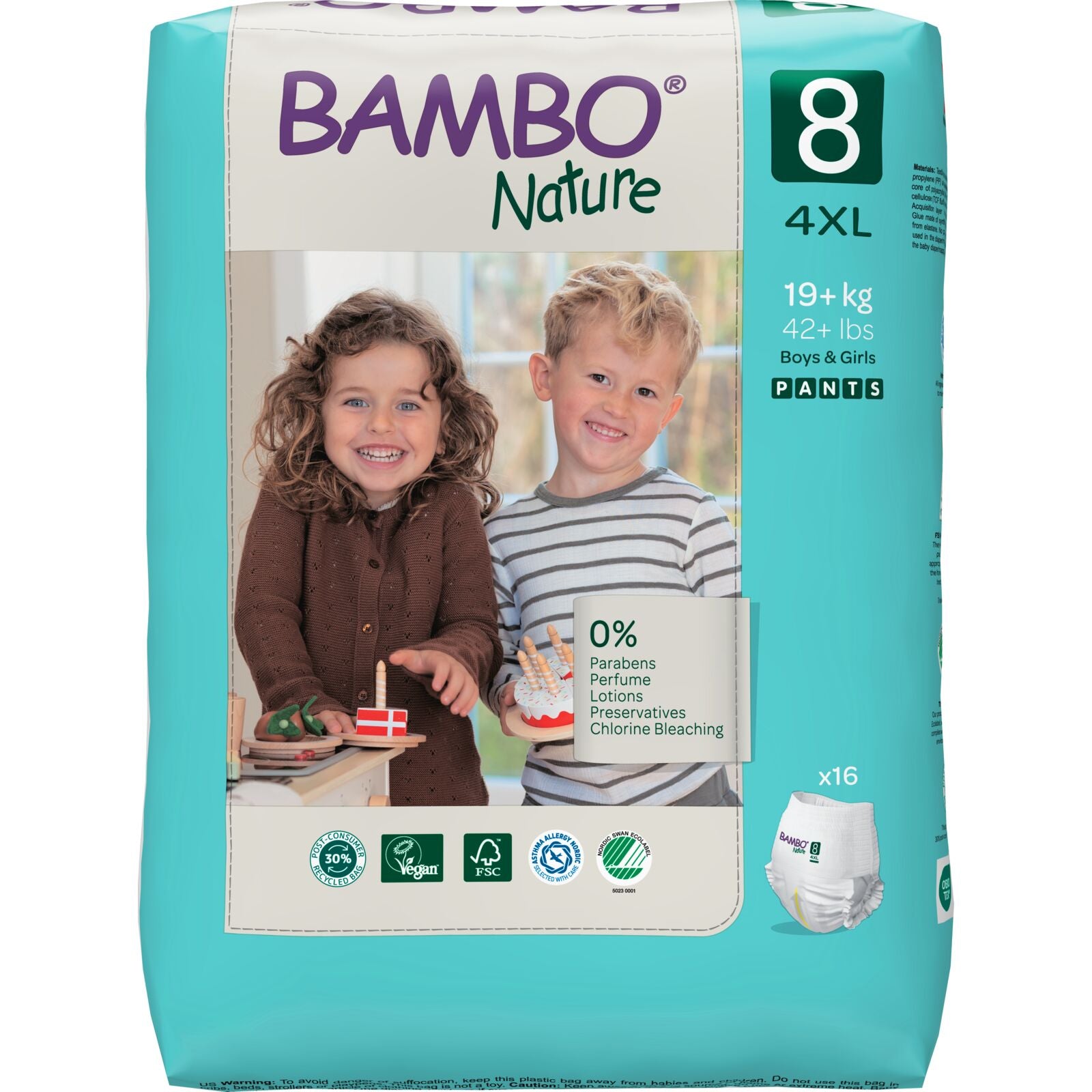 ALOA | Productos ecoamigables para bebés, hogar y cuidado personal Bambo Nature Pants Talla 8 (4XL) - Caja