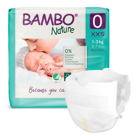 ALOA | Productos ecoamigables para bebés, hogar y cuidado personal Bambo Nature Pañales Talla 0 (XXS) - Prematuro